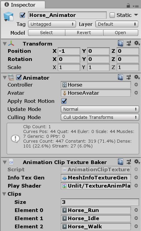 AnimationClipTextureBaker Inspector